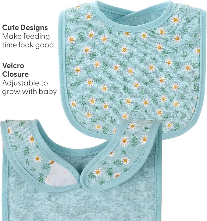 The Peanutshell Baby Girl Terry Bib Set of 10-100% Cotton, Absorbent Baby Bibs - Image 3