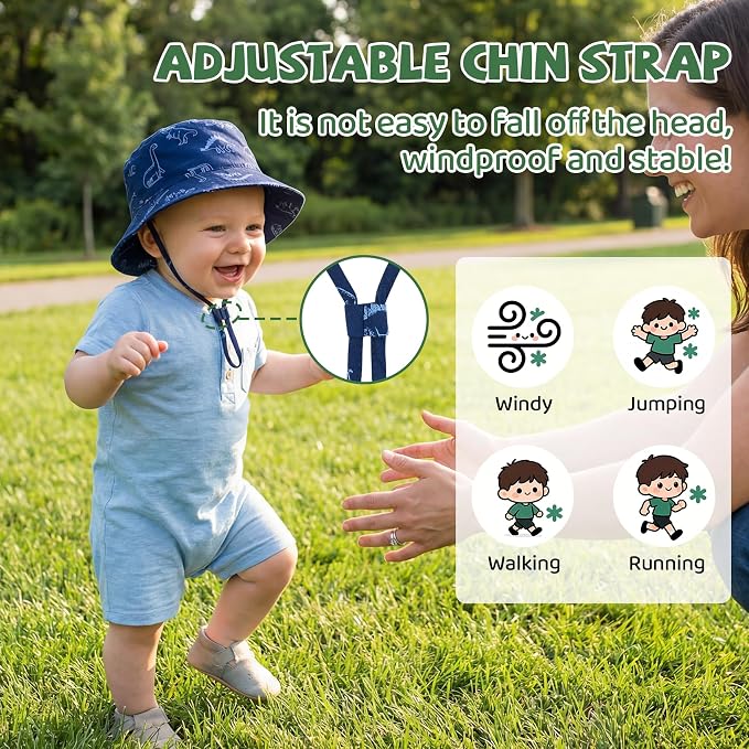 Durio Baby Sun Hat UPF50+ Wide Brim Bucket Hats - Image 3