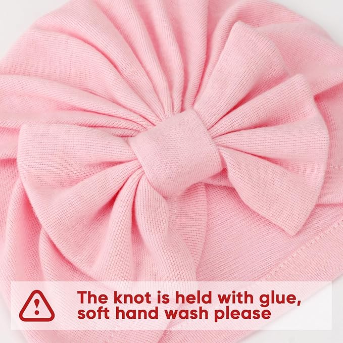 BQUBO Newborn Girls Hats Baby Hat and Mittens Set Infant Caps Bow Hospital - Image 6