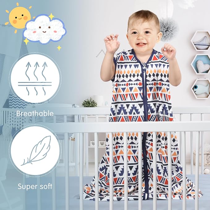 BSTOPPT 3 Pack Baby Sleep Sack 100% Rayon Cotton Baby Sleeping Bag 2-Way Zipper - Image 3