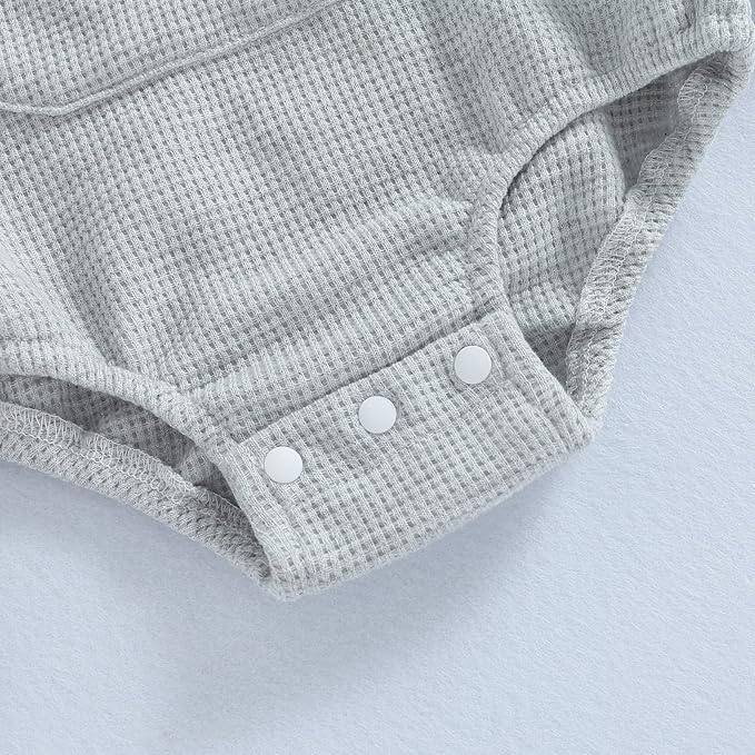 Douhoow Cute Baby Sweatshirt Romper Waffle Knit Baby Clothes Infant Girl Boy Fall Winter Outfits