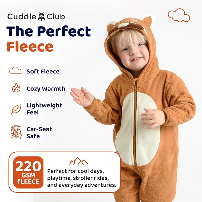 Cuddle Club Fleece Baby Bunting Bodysuit Hoodie, Newborn - Image 4