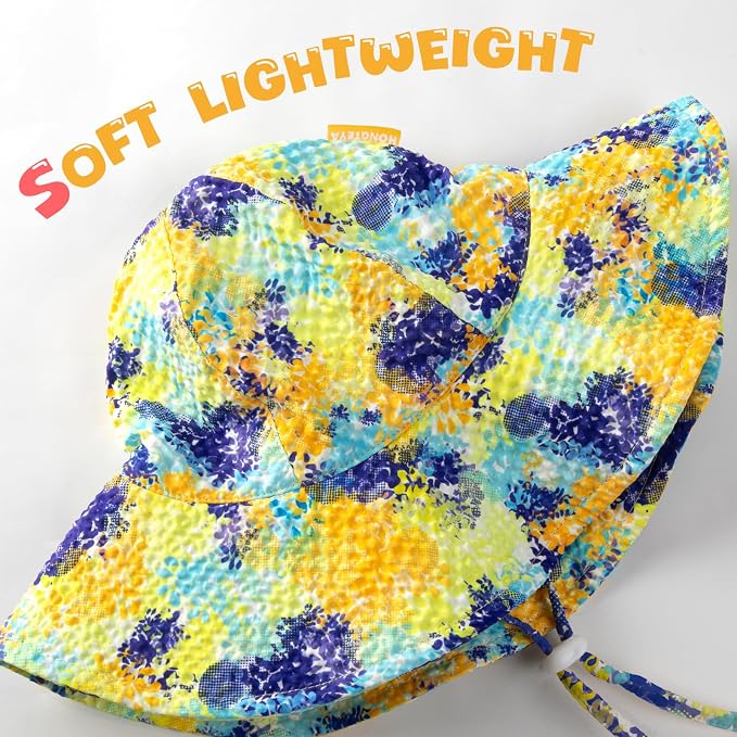 HONGTEYA Baby Sun Hat Wide Brim Adjustable Toddler Beach Bucket Hat | Soft - Image 5