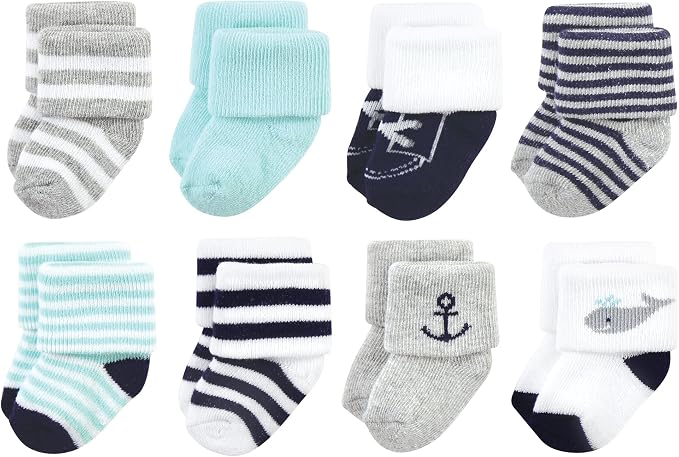 Hudson Baby Baby 8-pack Cotton Rich Newborn and Terry Socks by HudsonBaby
