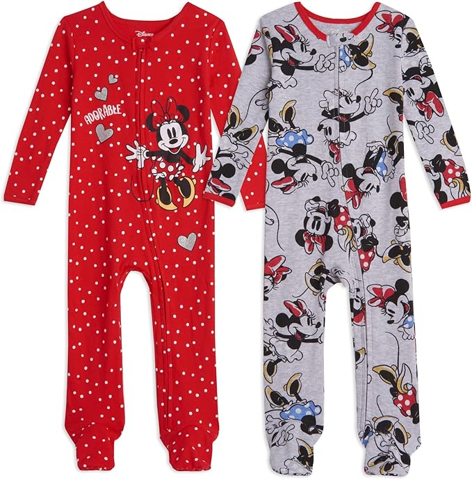 Disney Baby Girls' 2-Pack Footed Sleep N' Play Newborn to Infant by Disney