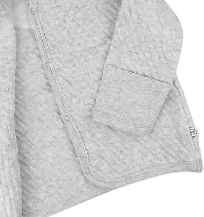 HonestBaby Matelasse Snap-Front Hooded Jacket Organic Cotton - Image 2