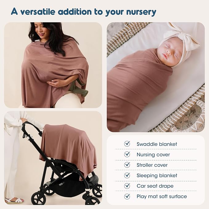 2 Pack Newborn Swaddle Blanket, Ultra Soft Stretchy Jersey Knit Extra Large - Image 6