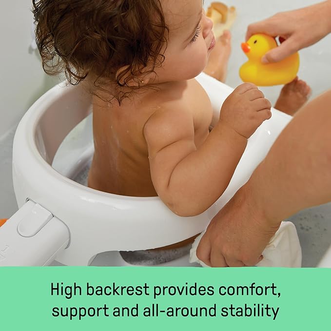 Ingenuity My Bath Seat for Sit-Up Baby Bathing, Sure & Secure Suction Cups, ASTM Safety Tested & Approved, Backrest for Assisted Sitting, Easy Setup & Storage, Pink