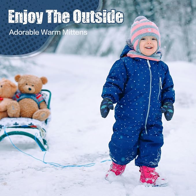Toddler Mittens Lined Fleece Snow Gloves - Image 5