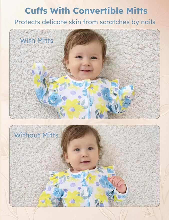 Yoofoss Baby Sleepers Baby Girl Clothes 100% Organic Cotton Pajamas - Image 5