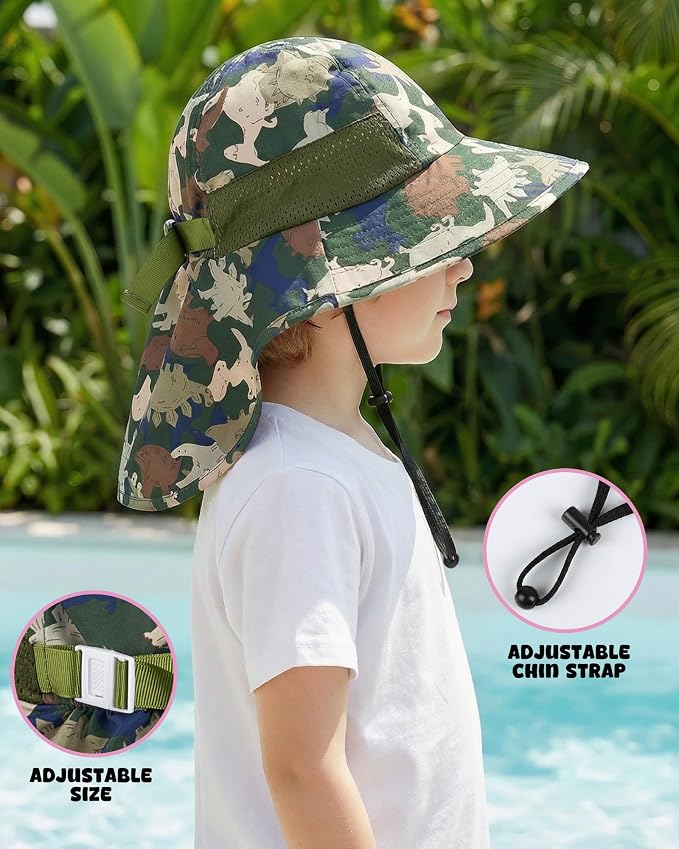 Toddler Baby Sun Hat Kids Summer Beach Essentials Adjustable Beach Hats - Image 2