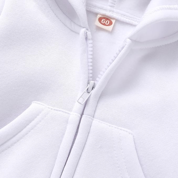 Happy Town Baby Clothes for Girls Boys Clothes Solid Color Zipper Hoodie and - Image 4