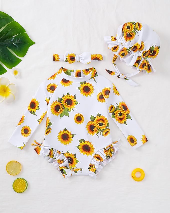 Renotemy Baby Swimsuit Girls One-Piece Swimwear Baby Beach Essentials 3M-3T - Image 3