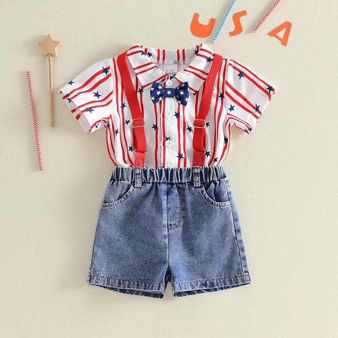 PUHHAPIEY Baby Boy Gentleman Wedding Outfit Dress Romper Suspender Pants | 0 3 - Image 2