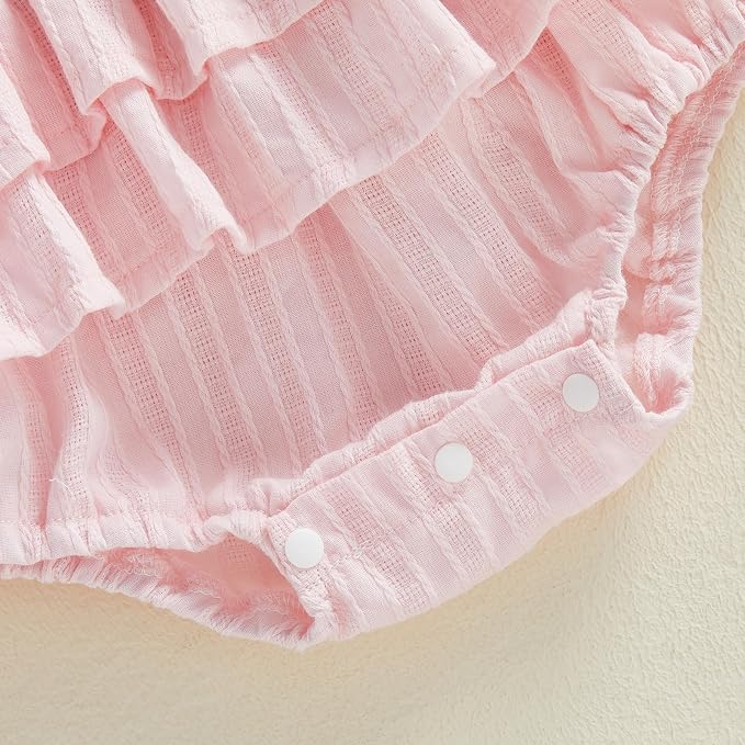 Newborn Baby Girl Summer Clothes Plaid Ruffle Bodysuits Onesie Infant Girl - Image 6