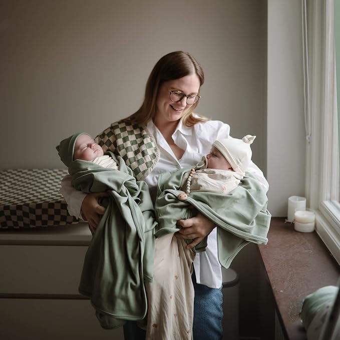 mushie Stretchy Baby Swaddle Blanket | Extra Soft & Snug Fit | 47"x47" - Image 5