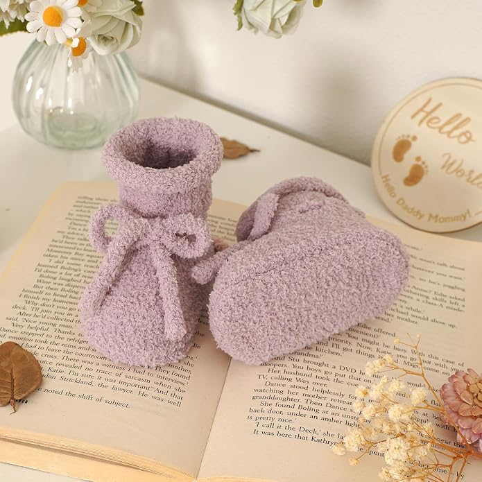LAWKUL Cotton Baby Booties Newborn Fleece Shoes Sock - Image 3
