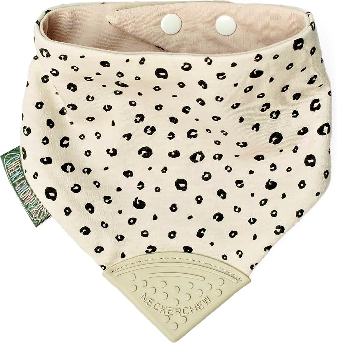 Cheeky Chompers Neckerchew Teething Bib, 2-in-1 Bandana Style Bib w/Food Grade by CheekyChompers