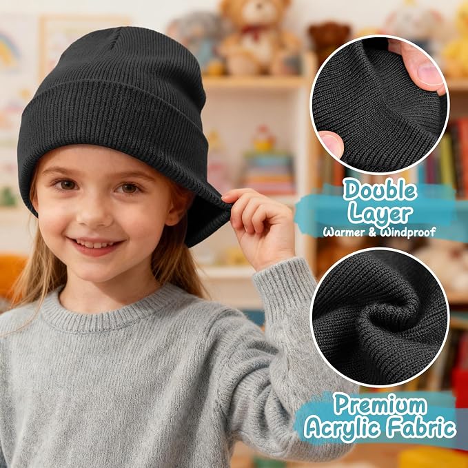 ZOORON Toddler Beanie Baby Kids Beanies Warm Winter Hat Knit Skull Cap - Image 3