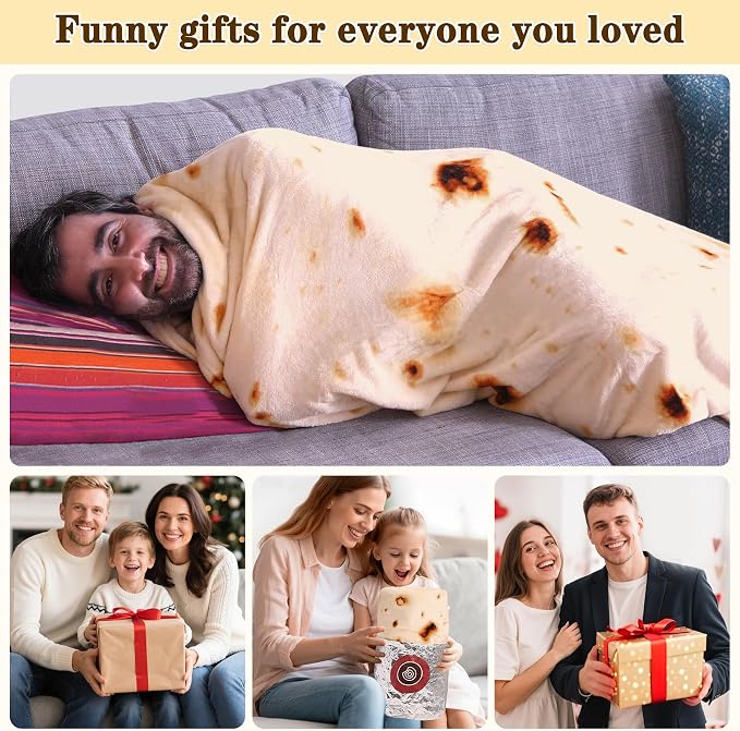 mermaker Sherpa Burritos Tortilla Throw Blanket 71 inches - Image 3