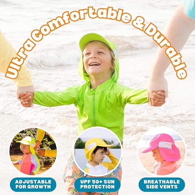 SwimZip Sun Hat with Neck Flap | UPF 50+ Protection - Image 5