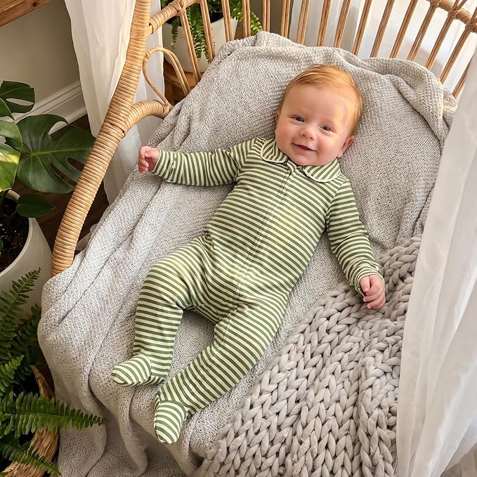 Seyurigaoka Newborn Baby Boy Girl Romper Long Sleeve Zipper Jumpsuit - Image 2