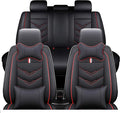 Leather Car Seat Covers Fit for LR Range Rover 2022-2025, 5 Seater Waterproof and Wear-Resistant Seat Cover Interior Accessories(Full Set with Pillow,Black&Red)
