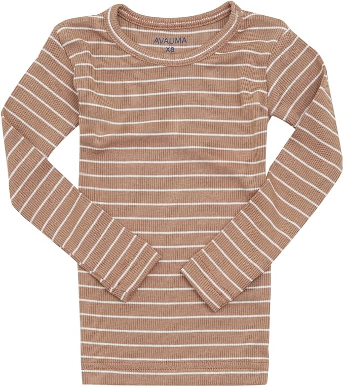 AVAUMA Stripe Pattern Baby Boys Girls Pajama Set Kids Toddler Snug fit Ribbed - Image 4