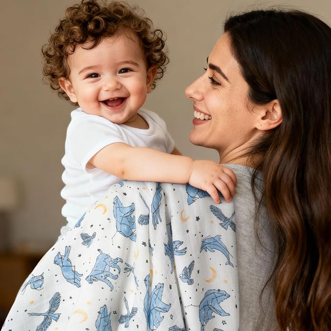 GLLQUEN BABY Muslin Swaddle Blankets 4Pk Receiving Blanket Large 35" x 40" | - Image 6