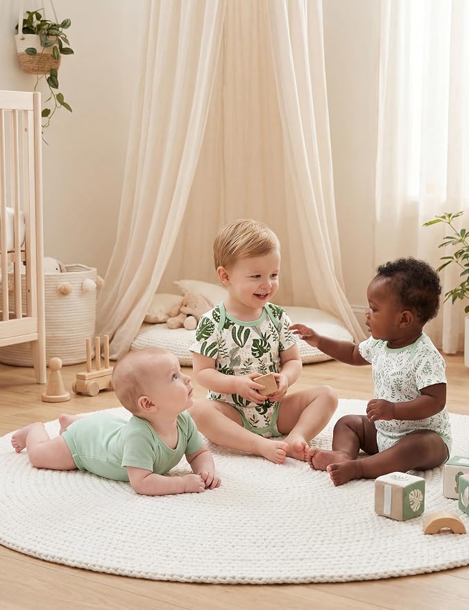 Yoofoss Baby Bodysuits 100% Organic Cotton Baby Short Sleeve Baby Boys Girls - Image 6