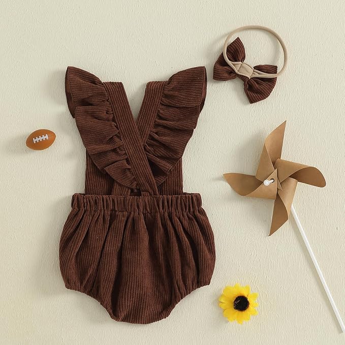 YINGISFITM My First Halloween Baby Girl Outfit Newborn Pumpkin Bubble Romper - Image 3