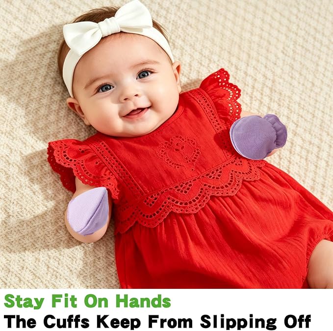 Baby Mittens 0-6 Months No Scratch 100% Cotton Gloves - Image 6