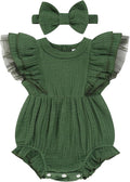 TITKKOP Ruffle Bubble Romper for Baby Girl | One-Piece Shorts Jumpsuit | Summer by TITKKOP