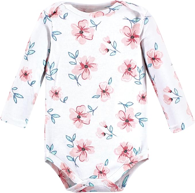 Hudson Baby Baby Girls' Cotton Long-sleeve Bodysuits 3-pack - Image 4