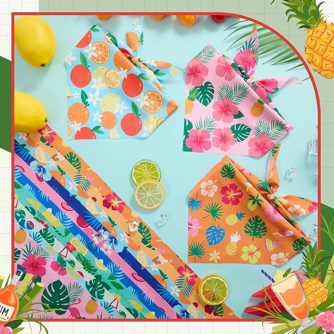 50 Pcs Summer Hawaiian Dog Bandanas Bulk Tropical Flower Pattern - Image 5
