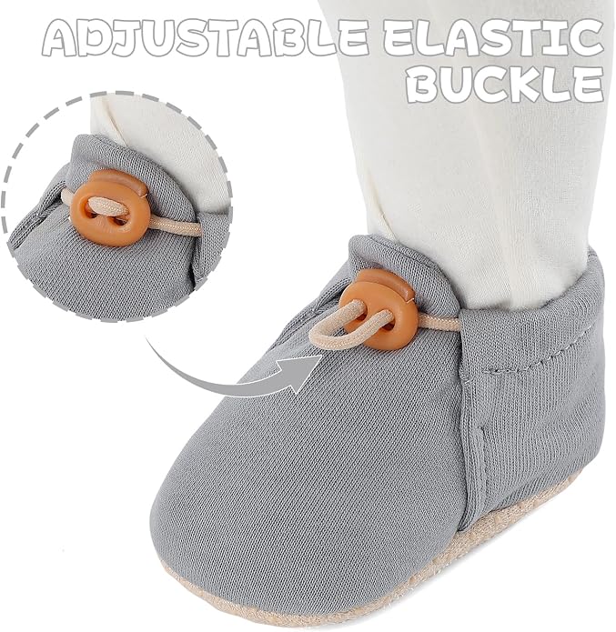 2 Pack Newborn Shoes Soft Sole Baby Sock Booties Drawstring Infant Boys Girls - Image 5