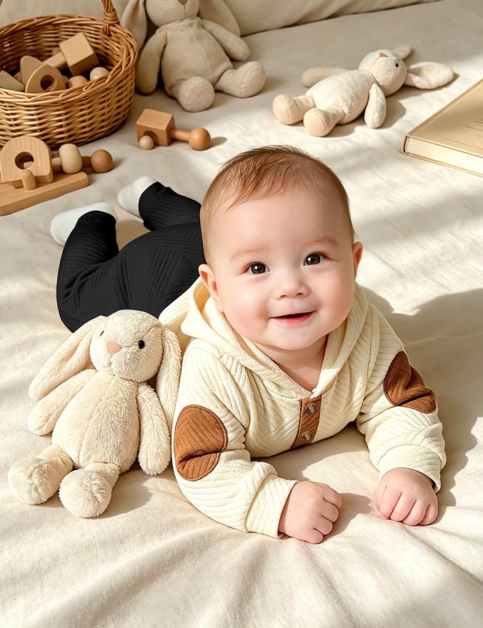 Fommy Baby Boy Clothes Colorblocked Long Sleeve Hoodie + Long Pants 2PCS Fall - Image 4