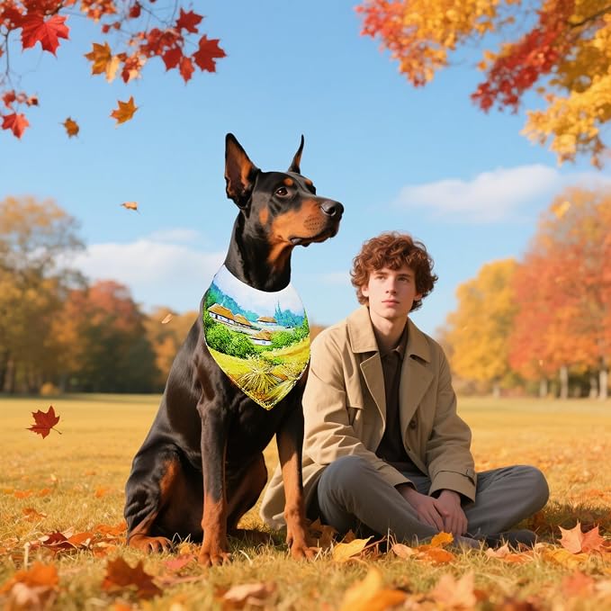 7 Pack Fall Dog Bandanas for Large Dogs Breed 33 Inch XL Autumn Dog Bandana - Image 5