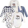 Hudson Baby baby-boys Cotton Long-sleeve Bodysuits 5-pack by HudsonBaby