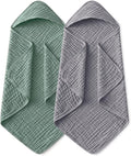 Yoofoss Hooded Baby Bath Towels 2 Pack 100% Muslin Organic Cotton by YOOFOSS