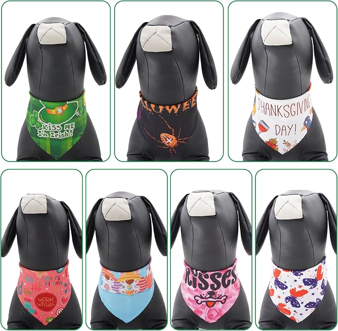 Holiday Dog Bandanas for Medium Dogs 7 Pcs Sewing Patriotic Halloween - Image 8
