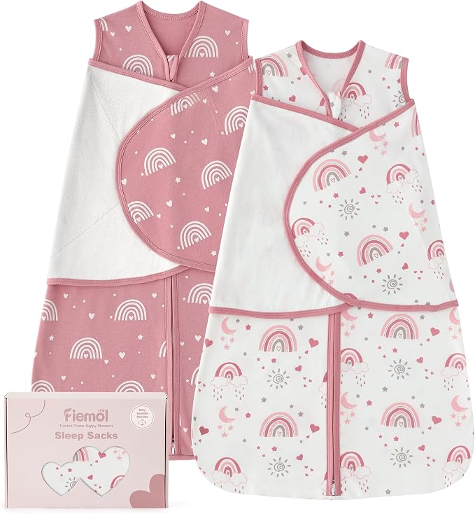 Baby Swaddle Sleep Sack 0-3 Months, Cotton Swaddles by FIEMOL