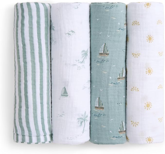 aden + anais Boutique Organic Swaddle Blanket 4-Pack – 100% Organic Cotton by adenanais