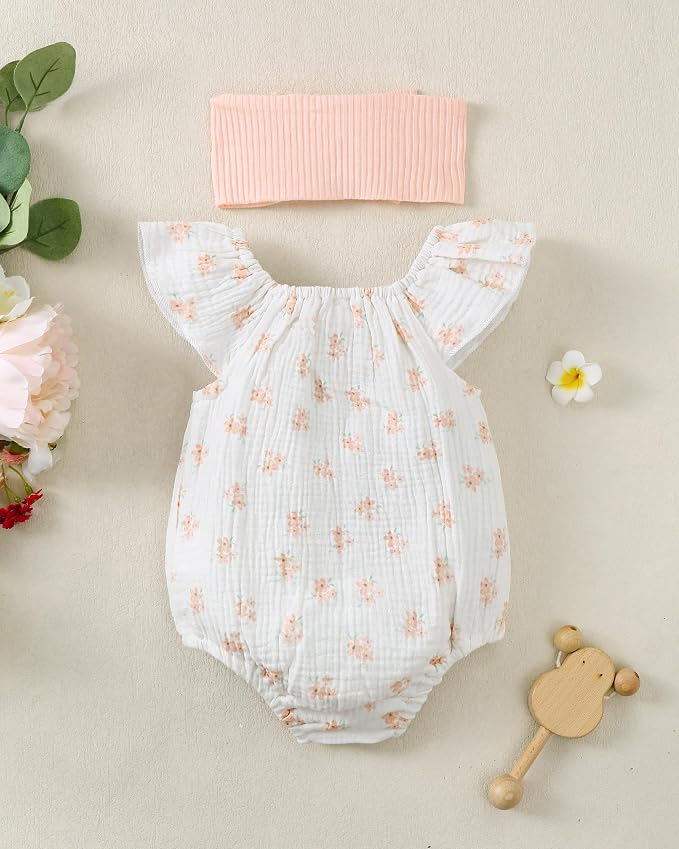 Renotemy Newborn Baby Girl Clothes Coming Home Summer Outfits Preemie-18M | - Image 4