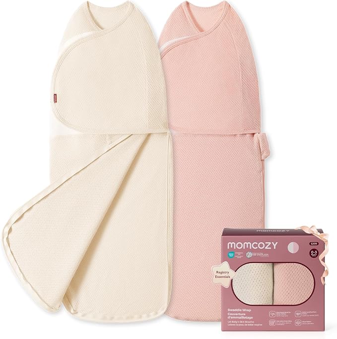 Momcozy Airflow Baby Swaddle, 100% Cotton Lightweight & Ultra Breathable | Ideal by Momcozy
