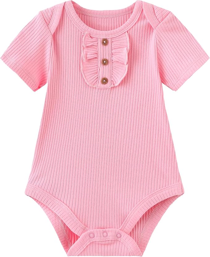 Baby Bodysuits Ribbed Mix Summer Newborn Boy Girl Clothes 5-pack | Multiple - Image 6