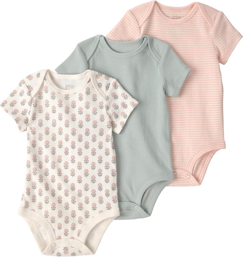 little planet by carter's Unisex Baby 3-pack Short Sleeve Bodysuits Made by LittlePlanet