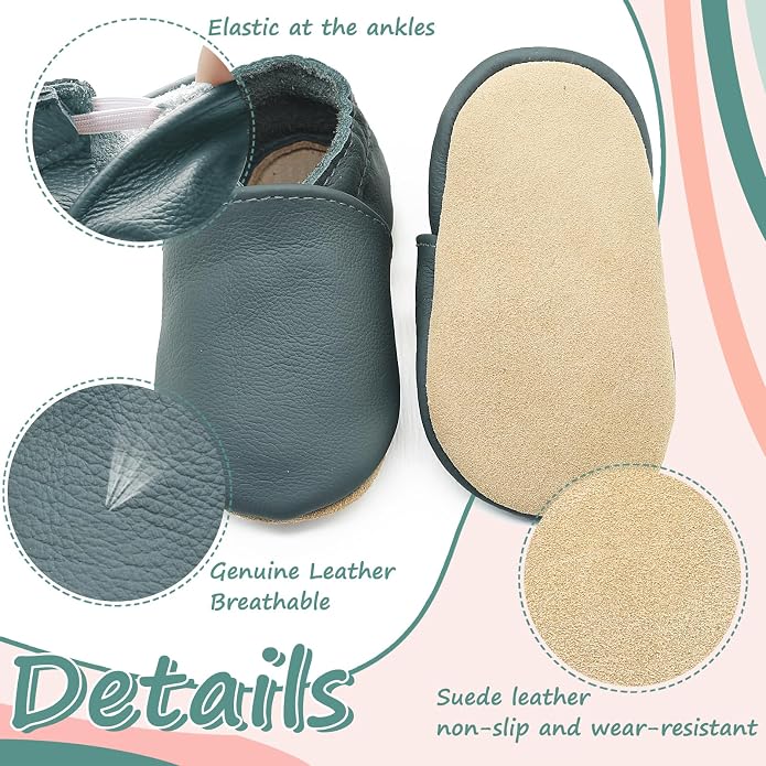 Genuine Leather Baby Booties Soft Sole Toddler Walking Shoes - Image 4