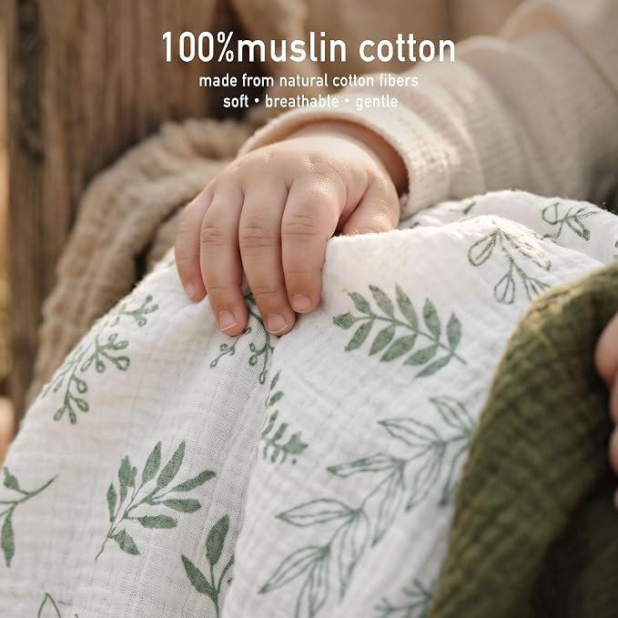 Muslin Receiving Blankets 5 Pack, Soft Swaddle Wraps - Image 2
