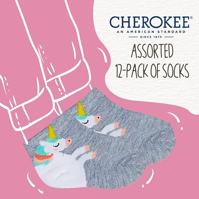 Cherokee Baby Girls' 12 Pack Shorty Ankle Socks - Image 2